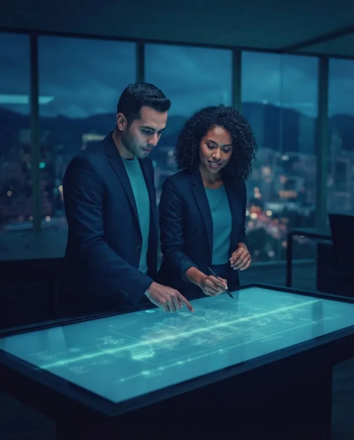Consultores de NEXTCOM analizando procesos y arquitectura empresarial